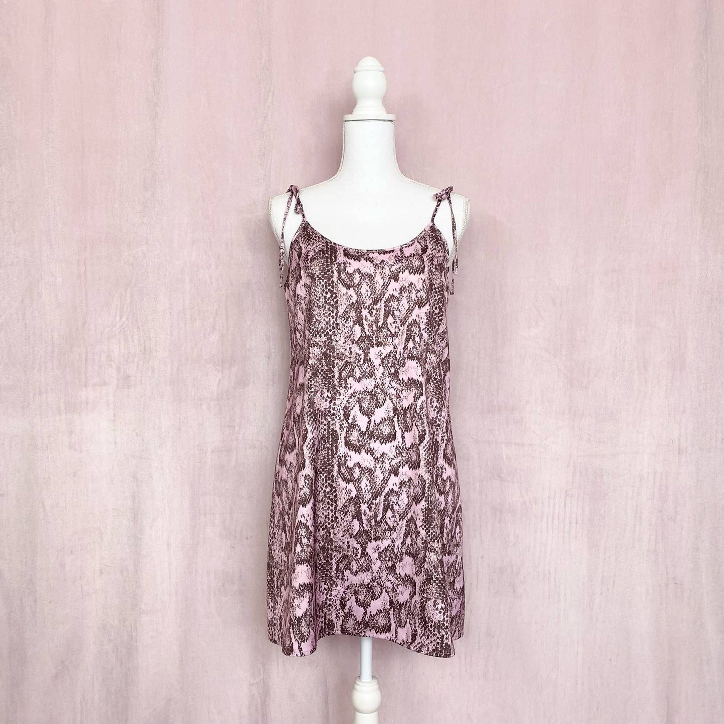 Secondhand Urban Outfitters Pink Snakeskin Mini Slip Dress, Size Small