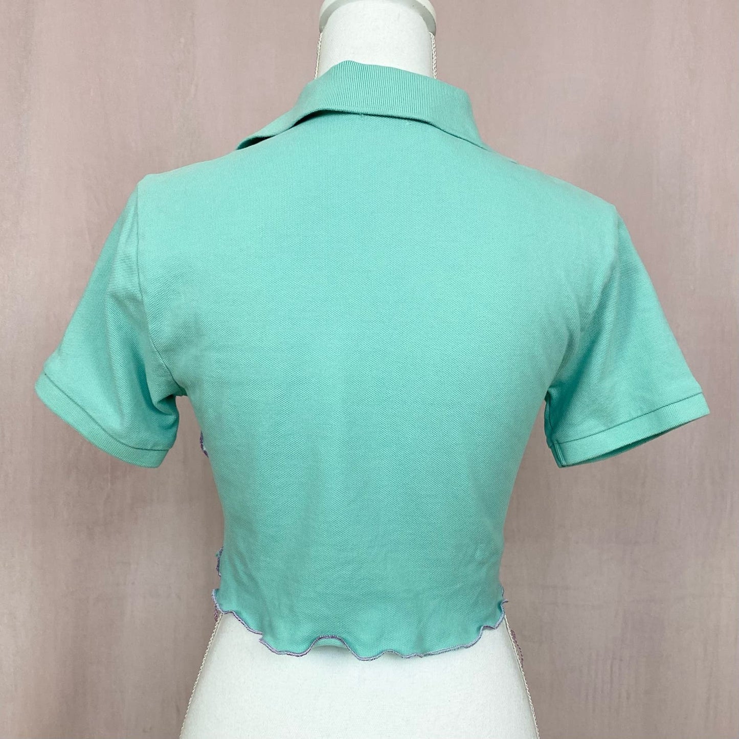 Upcycled Polo Ralph Lauren Crop Top, Size XS