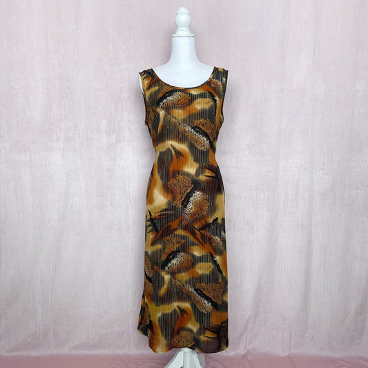 Vintage Dress-U-II by Sharon Abstract Print Midi Dress, Size 14