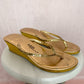 Sequins Max Collection Gold Sequins Wedge Heel Flip Flops, Size 9