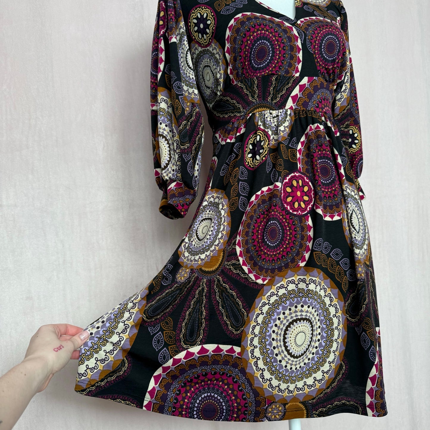 Secondhand Veronica M Fit & Flare Boho Mini Dress, Size Small