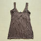 Y2K Aqua Lace Trim Brown Cami Tank Top, Size Medium