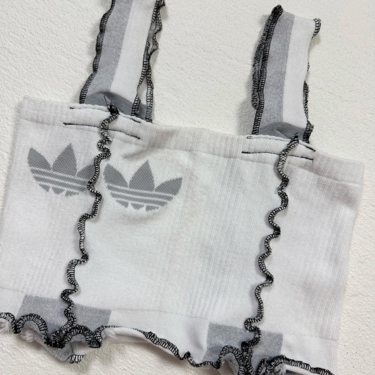Secondhand Upcycled Adidas Originals Sock Crop Top, Size XS