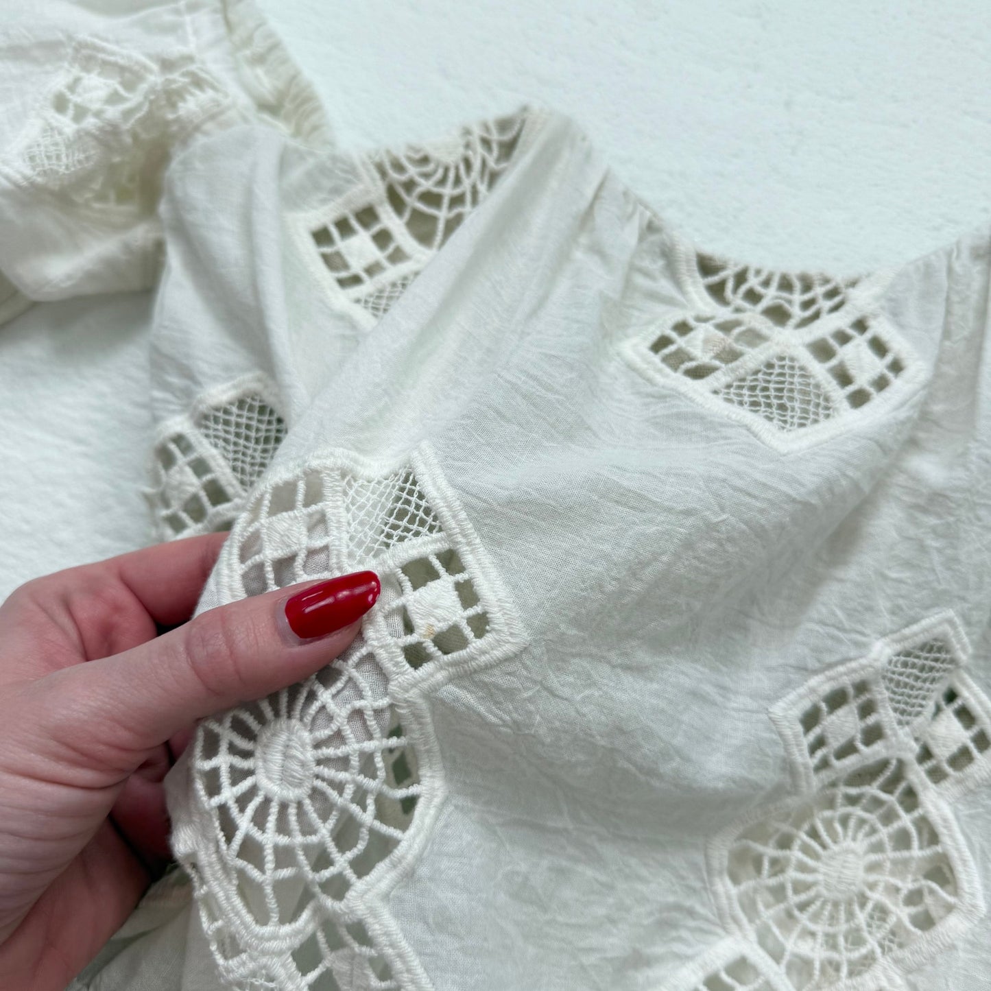 Secondhand Stone Cold Fox Cream Lace Off Shoulder Romper, Size 1 (XS/S)