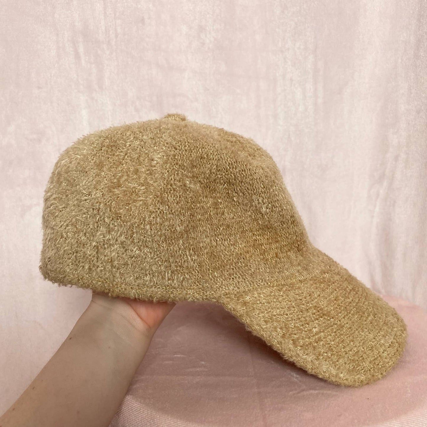 Secondhand Tan Sherpa Fuzzy Baseball Cap Hat