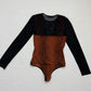 Y2K Deco Style Mesh Velvet Animal Print Bodysuit, Size Medium