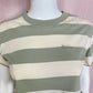 Reworked Dickies Rugby Stripe Distressed Crop Tee, Size XS