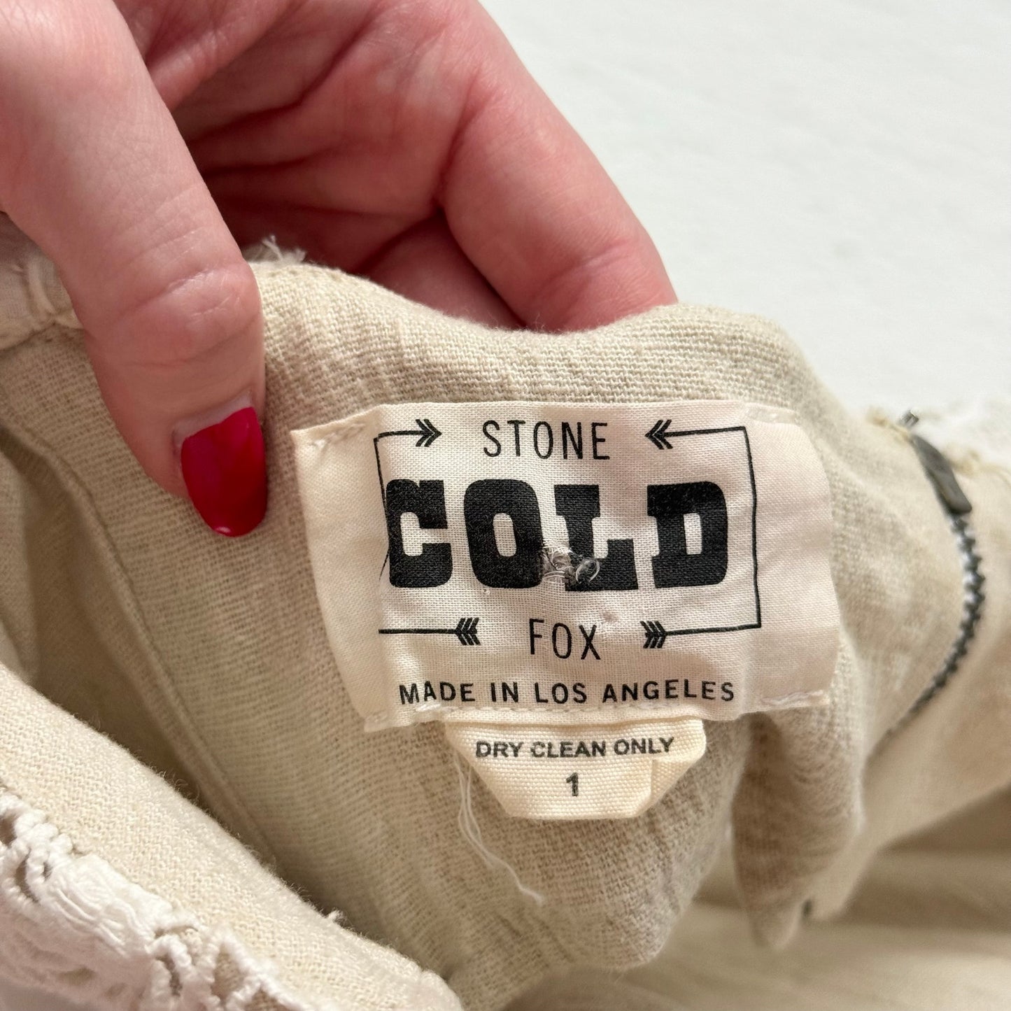 Secondhand Stone Cold Fox Cream Lace Off Shoulder Romper, Size 1 (XS/S)