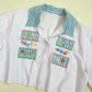 Upcycled Vintage Embroidered Crop Button Up Shirt, Size Large