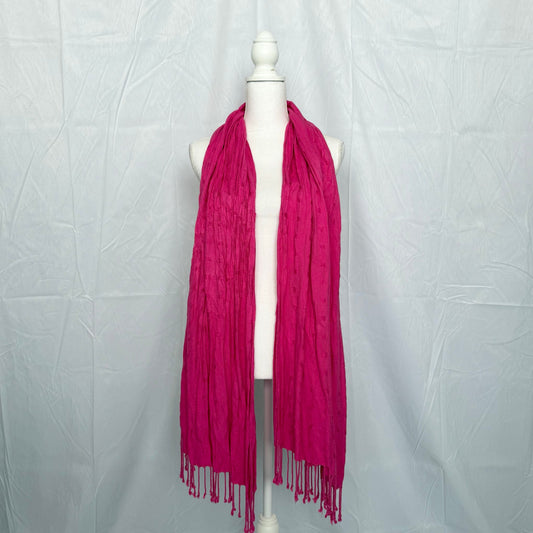 Vintage TR Bentley Hot Pink Fringe Hem Scarf Shawl