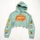 Reworked Nickelodeon Characters Crop Hoodie Green Graphic Retro 90s Y2K M