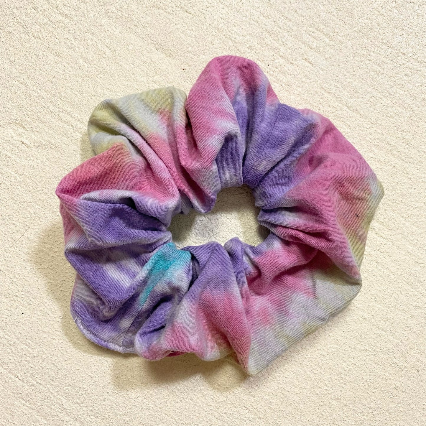 Scrap Fabric Rainbow Tie Dye Jumbo Scrunchie