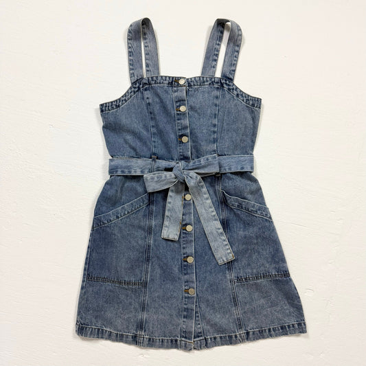 Secondhand Habitual Denim Mini Overall Dress, Size Medium