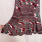 Secondhand Japanese Abstract Word Print Flare Midi Skirt, Size Small