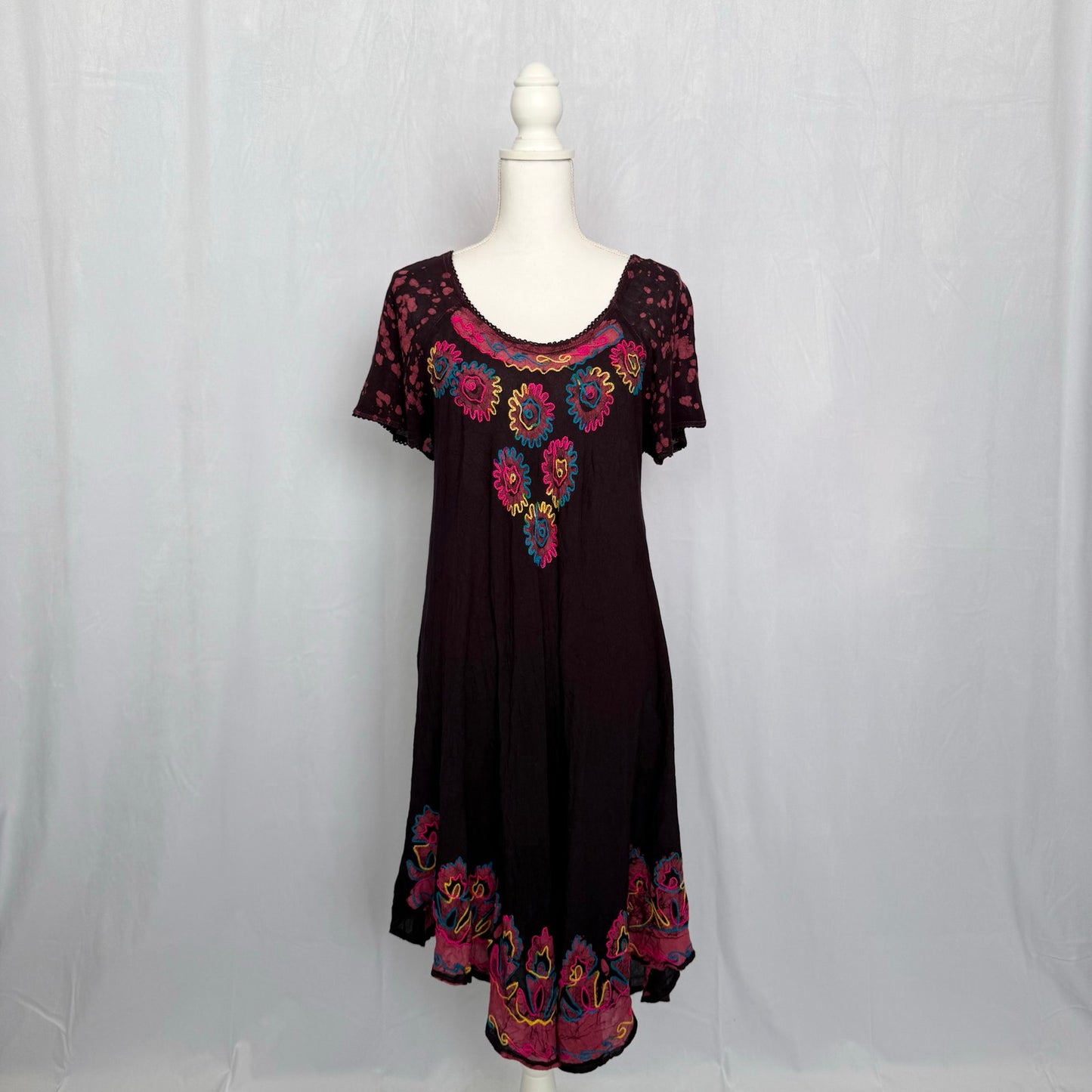 Secondhand Star India Floral Embroidered Midi Dress, One Size