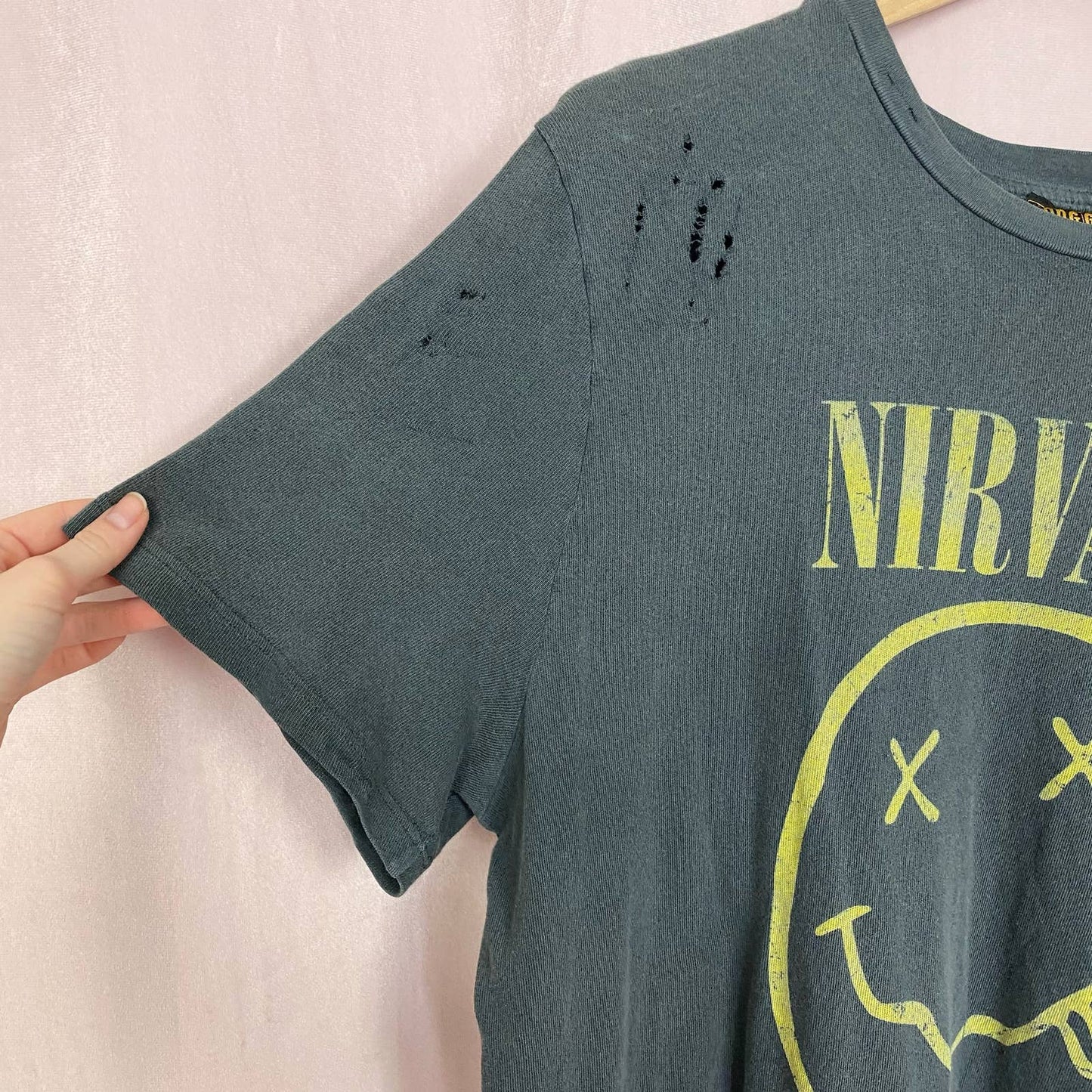 Reworked Nirvana Distressed Band Tee, Size XL