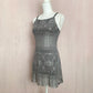 Vintage Hourglass Crochet Fit & Flare Mini Dress, Size Medium