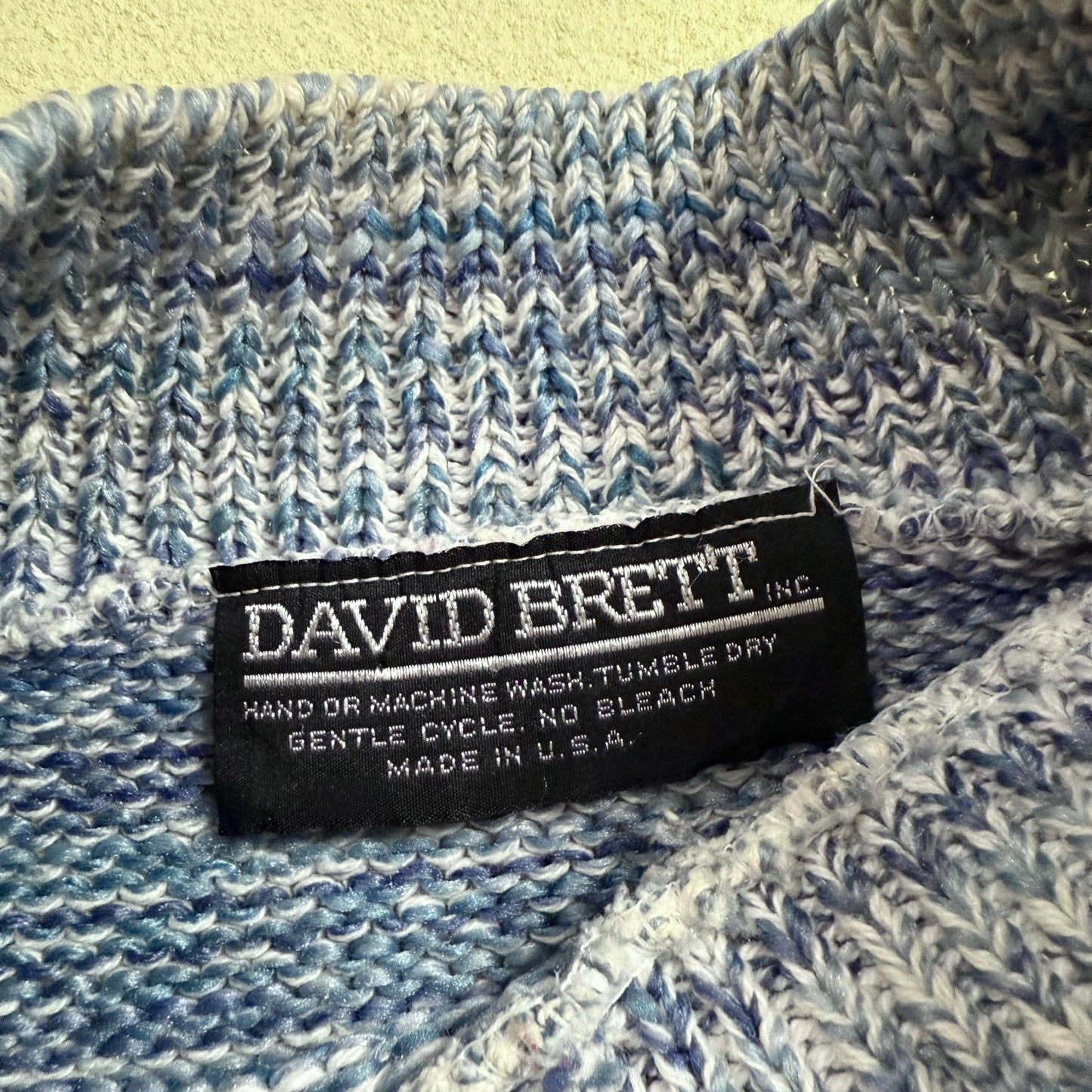 Vintage David Brett Chunky Knit Aztec Sweater, Size XL