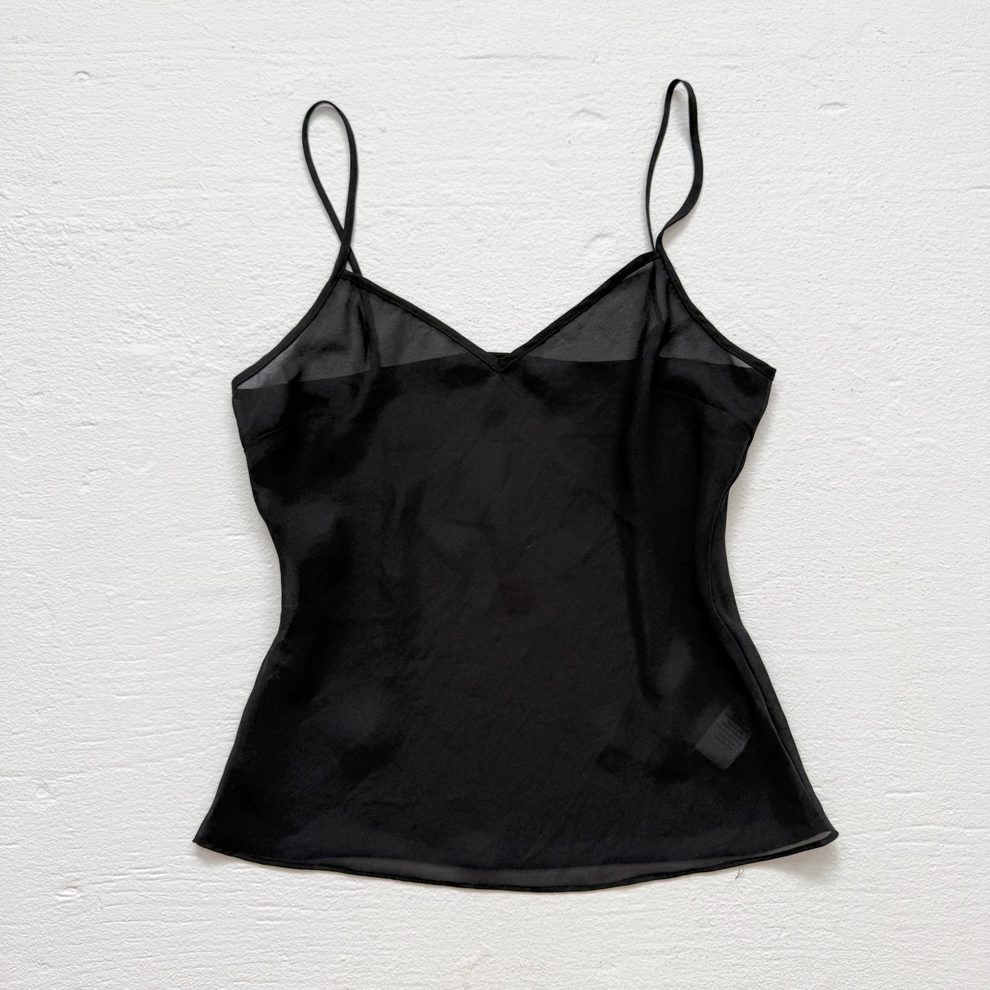Secondhand Sheer Black Camisole Tank Top, Size Small