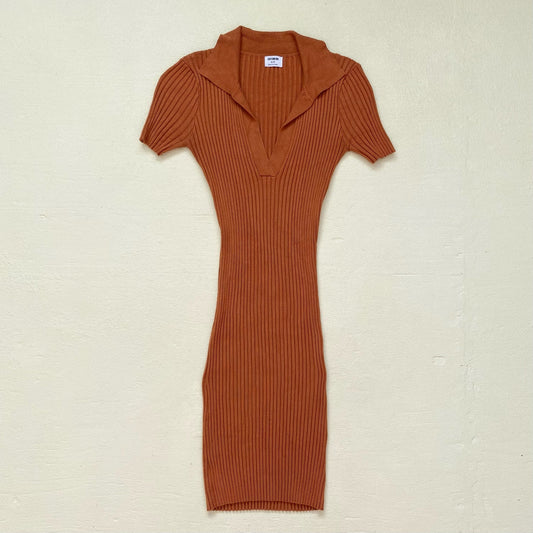 Secondhand Cotton On Ribbed Collared Bodycon Mini Dress, Size Small