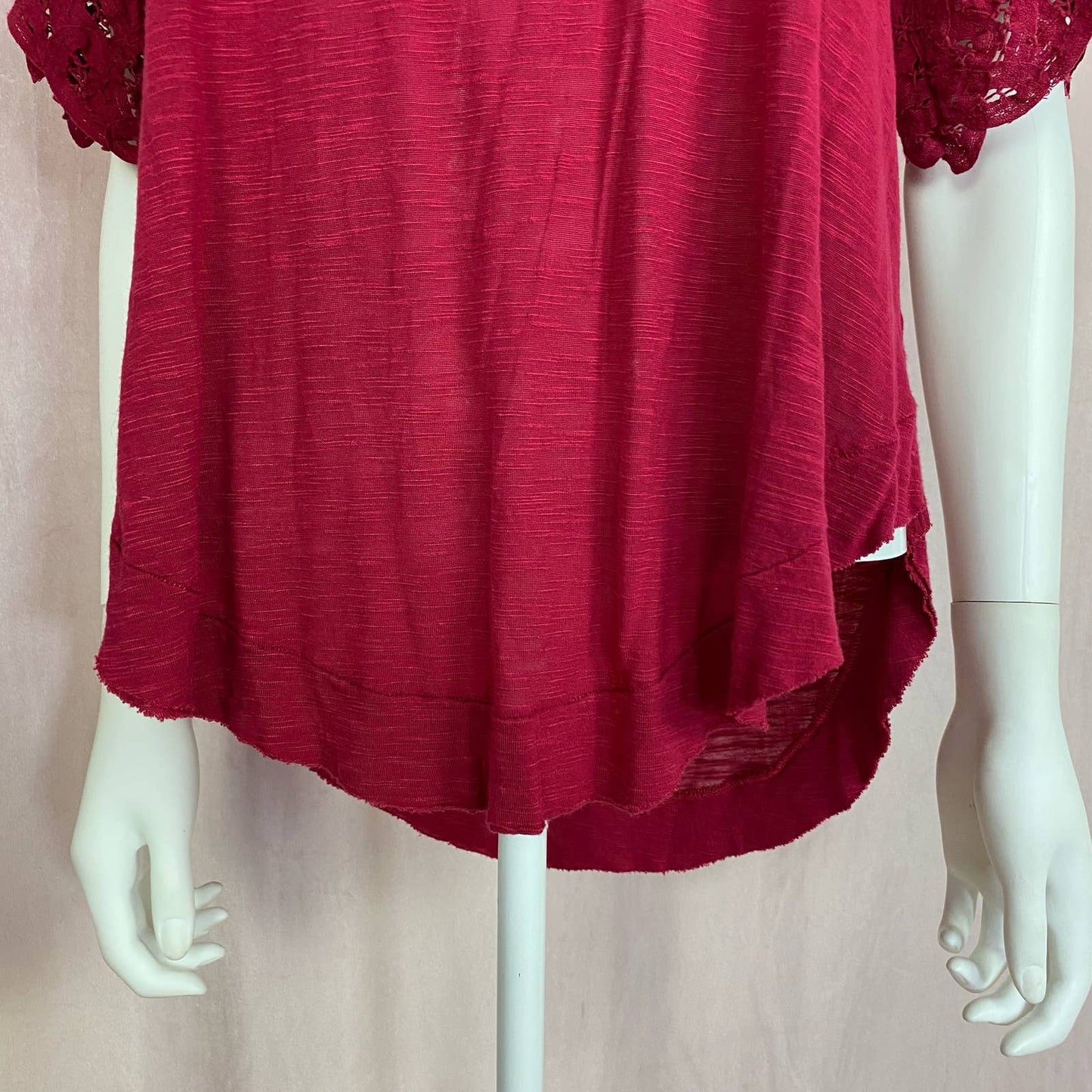 Secondhand Free People Lace Sleeve Knit Top, Size XS