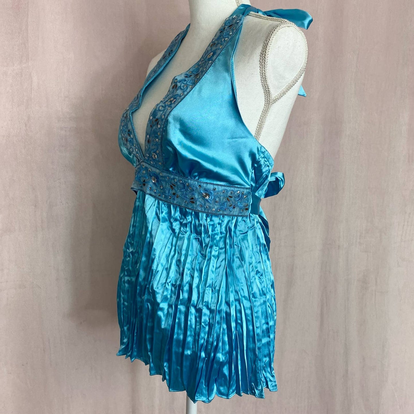 Vintage Frederick’s of Hollywood Satin Halter Tank Top, Size Large