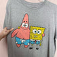 Secondhand SpongeBob & Patrick Gray Retro Graphic Tee, Size Large