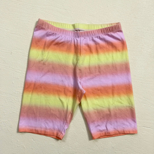 Secondhand Orange Pink Yellow Stripe Biker Shorts, Size Medium