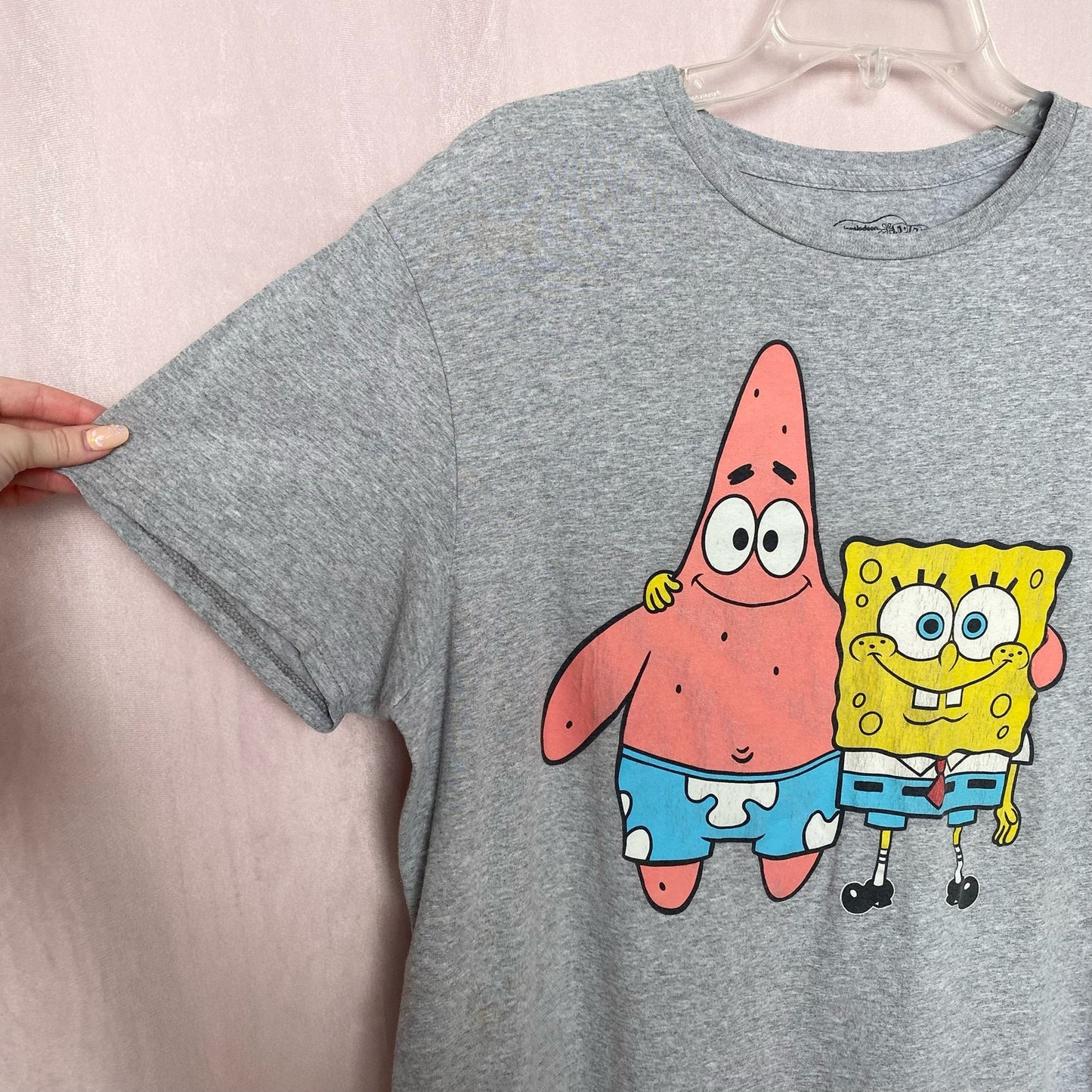 Secondhand SpongeBob & Patrick Gray Retro Graphic Tee, Size Large