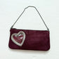 Y2K Victoria’s Secret Plum Suede Heart Cutout Shoulder Bag