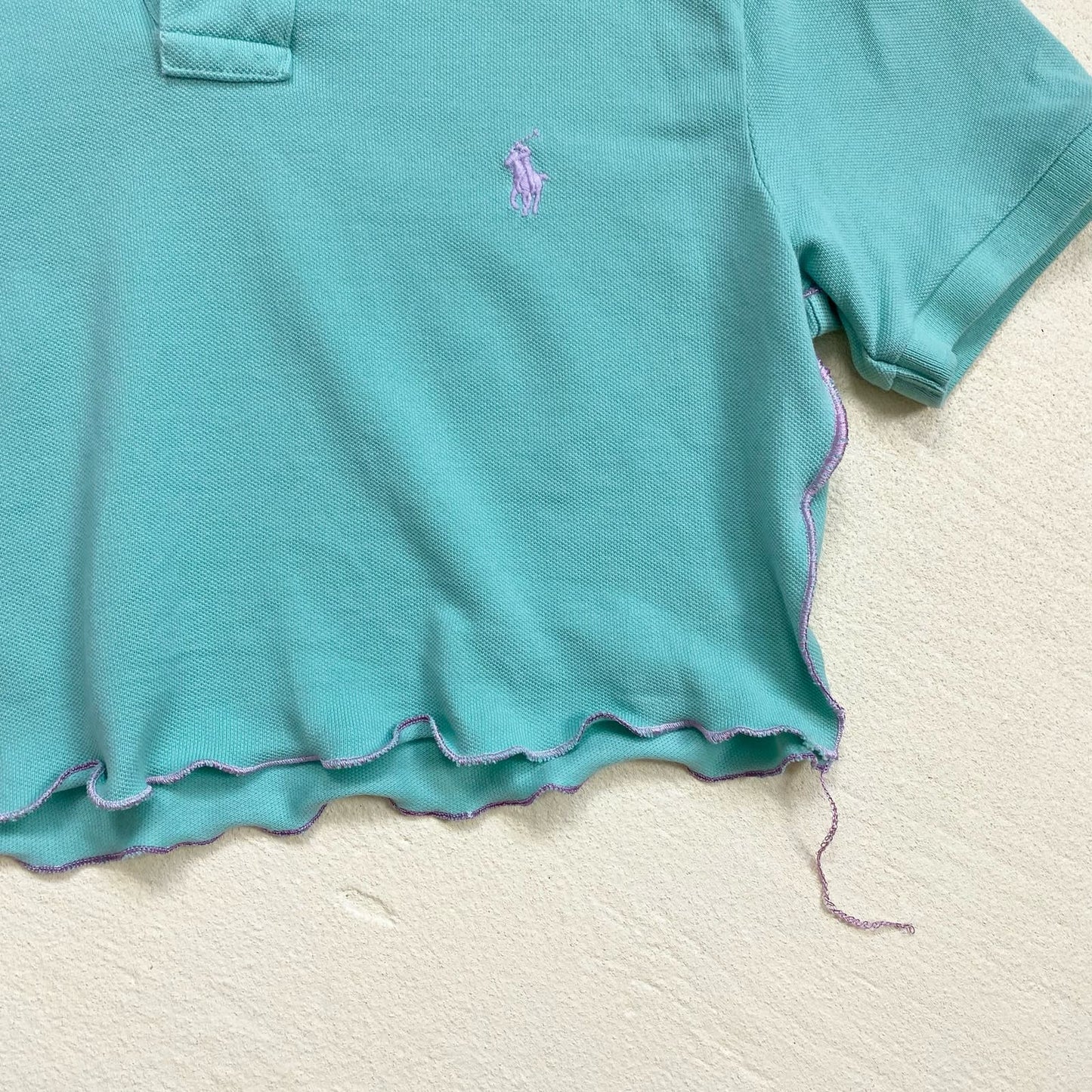 Upcycled Polo Ralph Lauren Crop Top, Size XS