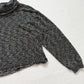 Secondhand Project Social T Knit Cropped Turtleneck Sweater Raw Hem Oversized, Size Medium