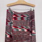 Secondhand Japanese Abstract Word Print Flare Midi Skirt, Size Small