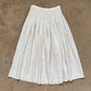 Vintage Linen Pleated A-line Midi Skirt, Size 24”