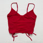 Secondhand Active USA Red Ruched Drawstring Crop Top, Size Small