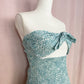 O. Vianca Strapless Floral Tie Front Smocked Mini Dress, Size Small