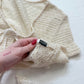 Secondhand Cream Crochet Knit Tie Front Crop Top, Size Small