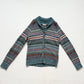 Vintage L.L.Bean Teal Fair Isle Wool Cardigan Sweater, Size Medium