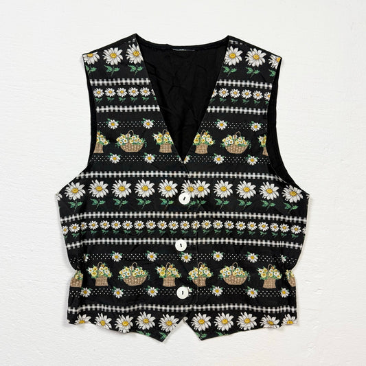 Vintage Blair Daisy Floral Vest, Size Large