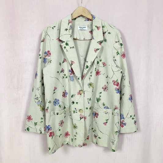Vintage Alfred Dunner Foral Blazer Lightweight Jacket, Size 16