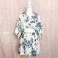 Upcycled Vintage Fish Print Button Two Piece Skirt Set, Size M/L