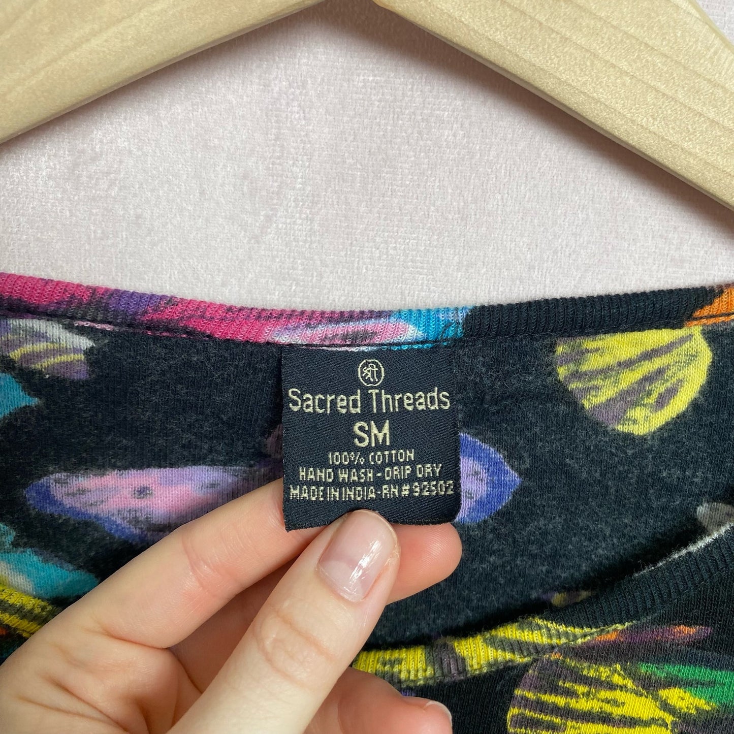 Y2K Sacred Threads Butterfly Sequins Top, Size S/M
