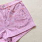 Upcycled American Apparel Floral Pink Denim Shorts, Size 25