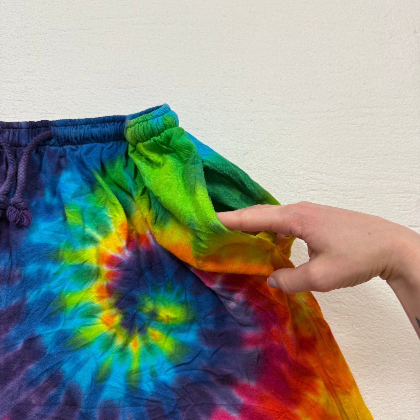 Secondhand Sundog Rainbow Spiral Tie Dye Shorts, Size S/M