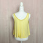 Secondhand Elodie Yellow Floral Trim Flowy Crop Tank Top, Size Small