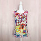 Secondhand Spense Colorful Floral Ruffle Sleeveless Blouse, Size Large