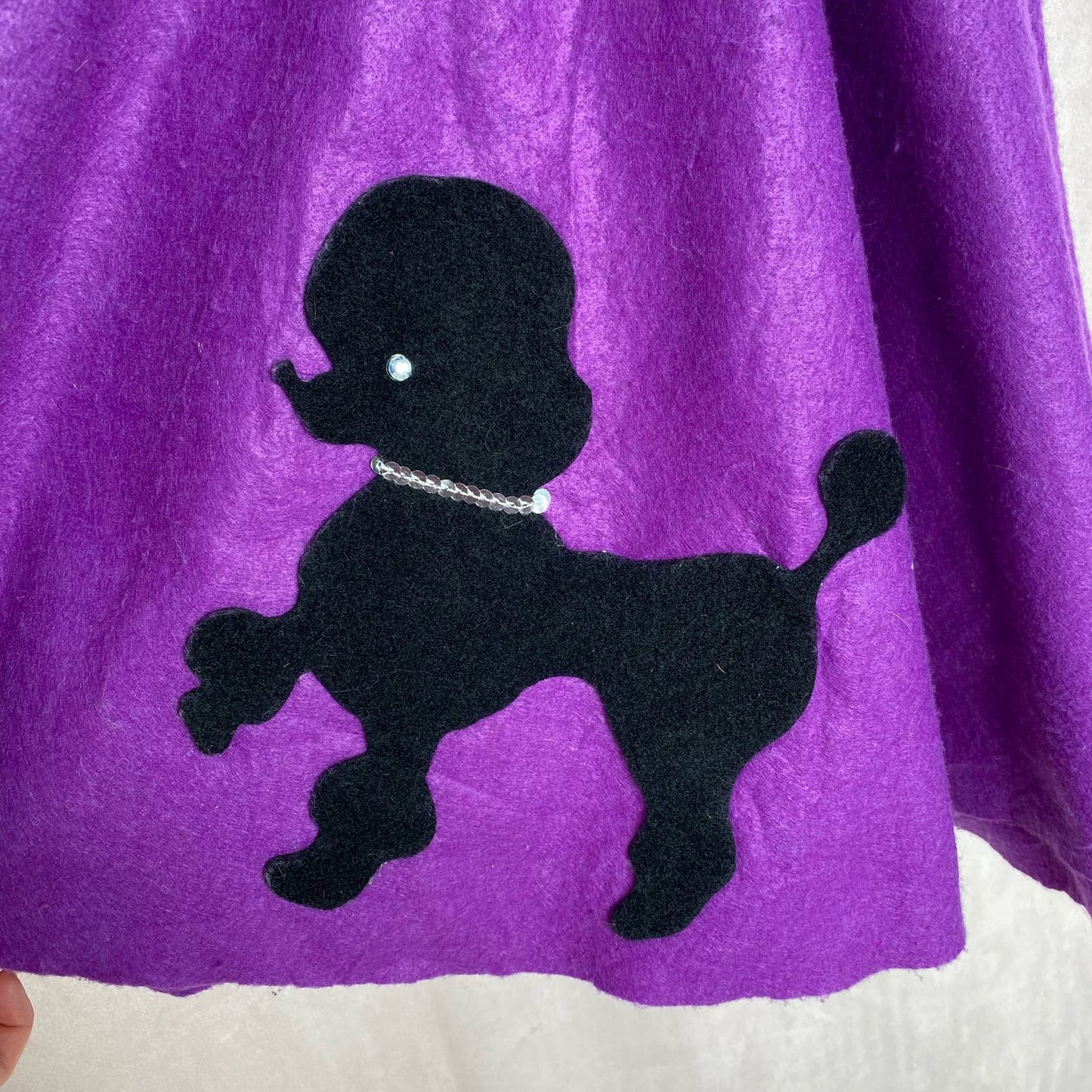 Vintage Purple Poodle Mini Swing Skirt, Size XXS