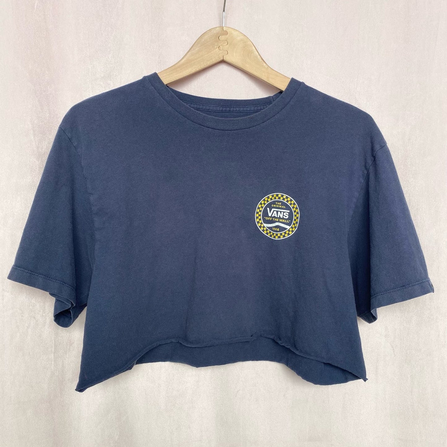 Reworked Vans Off The Wall Graphic Crop Tee, Size Large