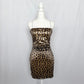 Secondhand Étophe Studios Leopard Satin Mini Dress, Size Medium