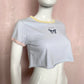 Reworked Social Butterfly Crop Tee, Size Small